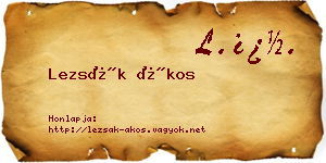 Lezsák Ákos névjegykártya